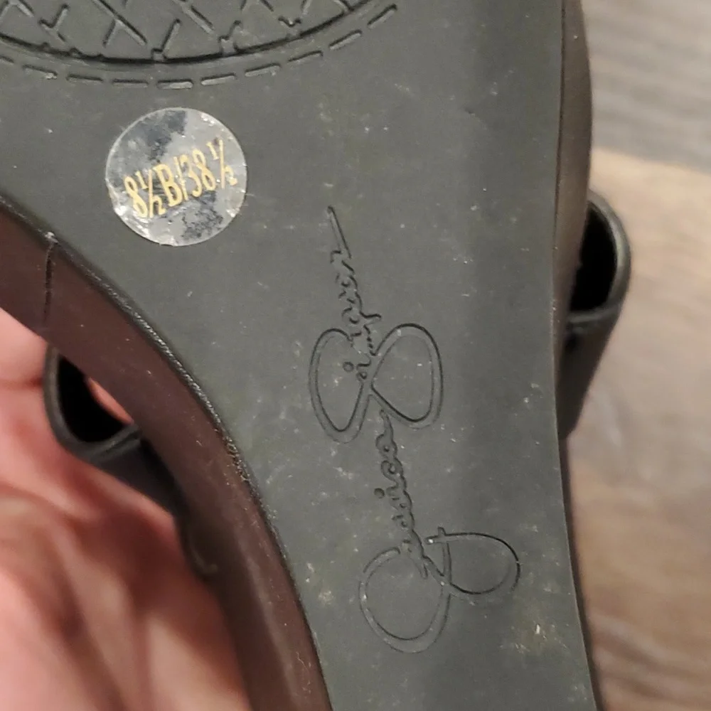 Jessica Simpson black wedge heels - Picture 8 of 8